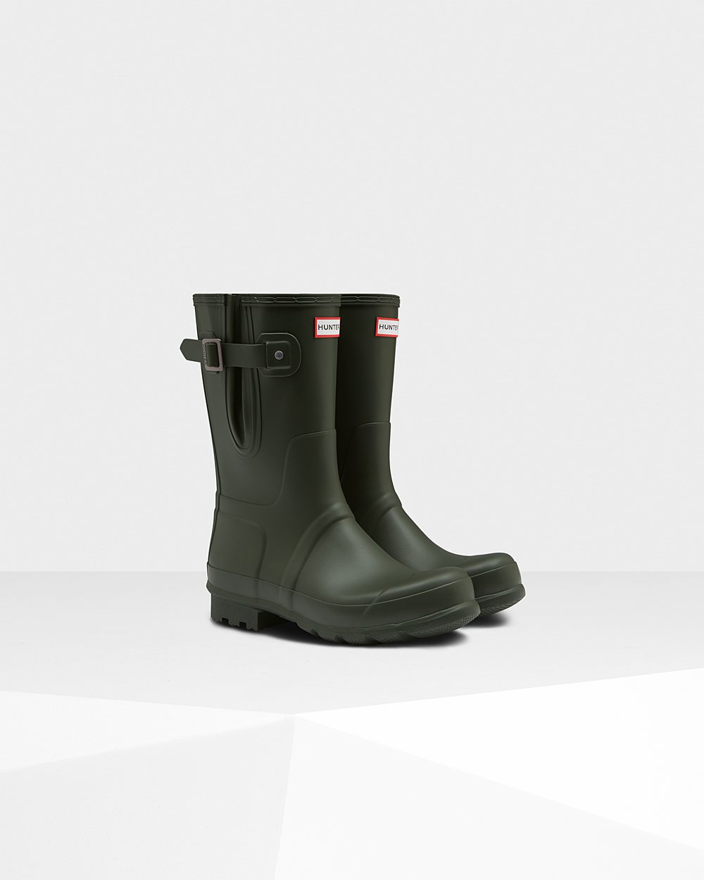 Galochas Curtas Hunter Homem Verde Escuro Oliva - Original Side Adjustable - 58ETCJXUN
